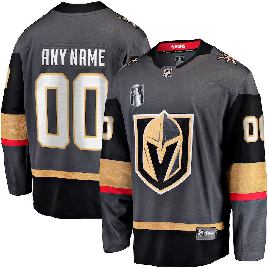 Men Vegas Golden Knights Fanatics Branded Black 2023 Stanley Cup Final Alternate Breakaway Custom NHL Jersey